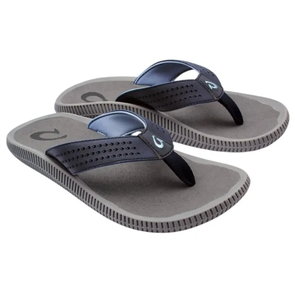 OluKai Men's Ulele Men’s Water-Ready Beach Sandals in Blue/Charcoal, Size 10